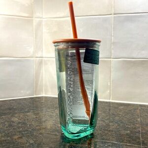 New Starbucks Glass 16oz Tumbler Triangle